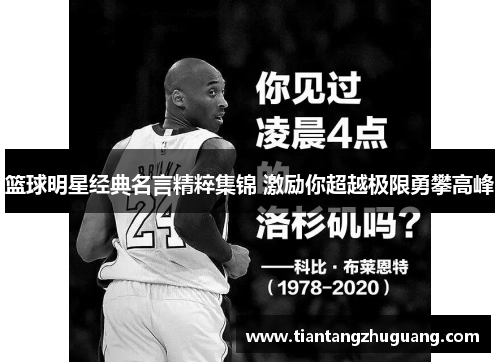篮球明星经典名言精粹集锦 激励你超越极限勇攀高峰
